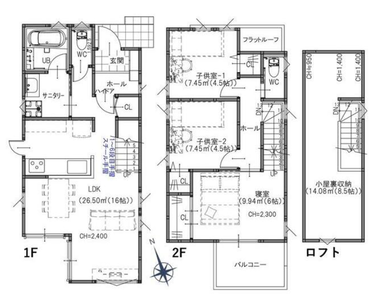 間取（多摩市聖ヶ丘３丁目２棟A